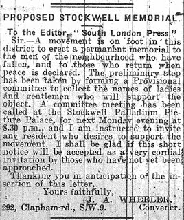 Mr Wheeler proposes a memorial at Stockwell © South London Press